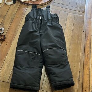 Wondernation black waterproof snow bibs